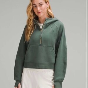 Lululemon Scuba Oversized Half Zip Hoodie *Gold Zip Dark Forest